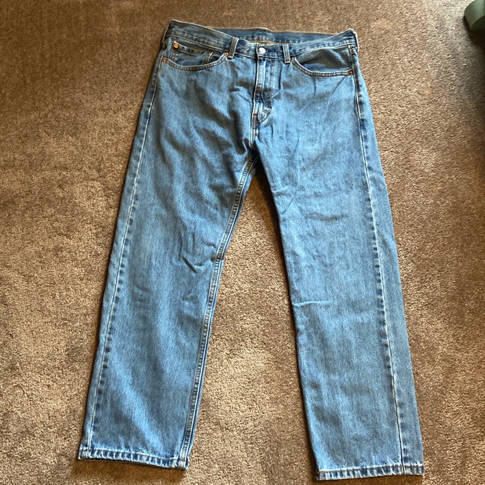 Levi’s 505 Men's Straight Leg Straight Fit Zip Fly  36 X 30 Blue Denim Jeans
